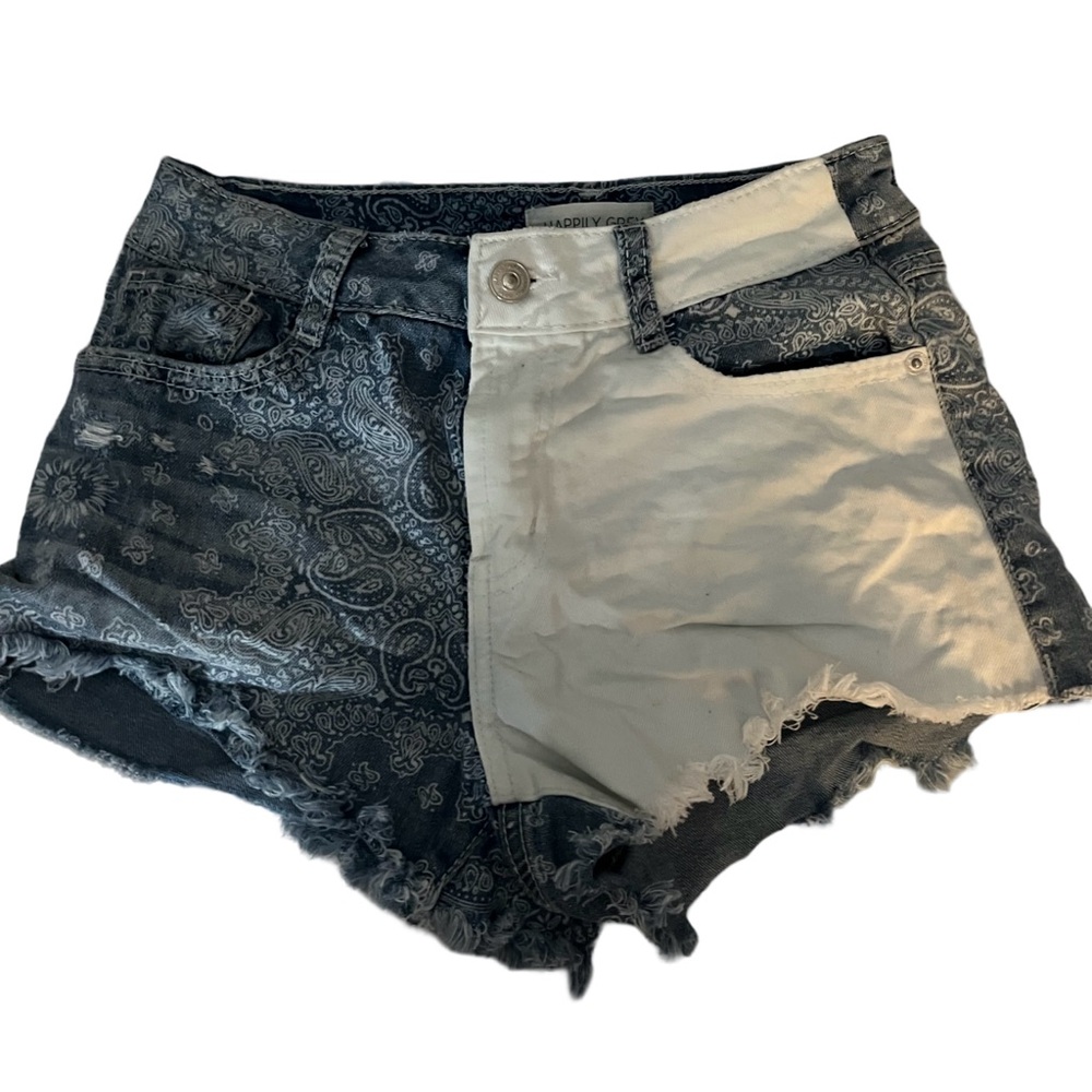 Two-Tone Denim Women Shorts